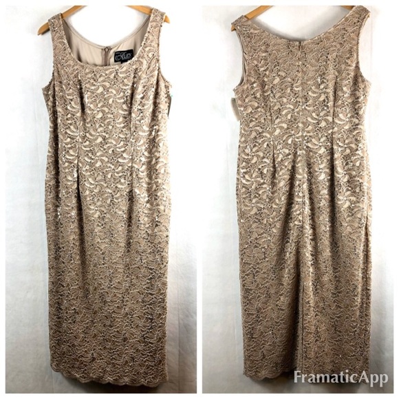 Alex Evenings Dresses & Skirts - Alex Evenings Dress women plus size dresses 14 Tan